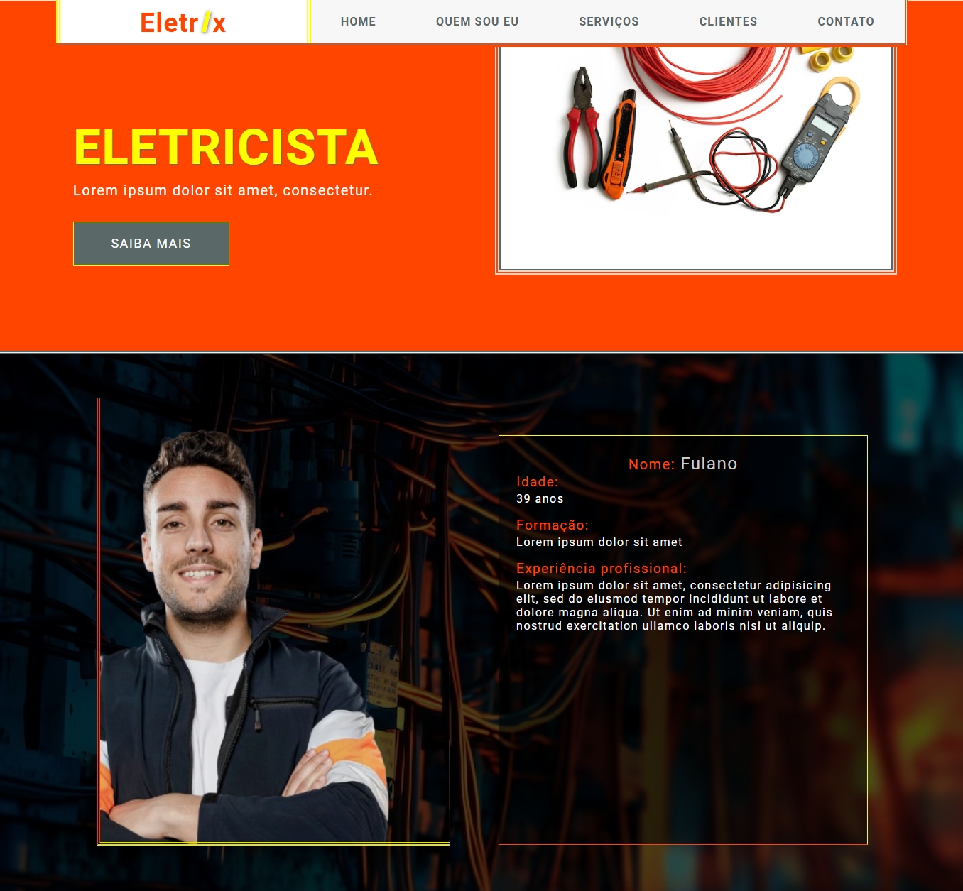 Template Site Eletricista