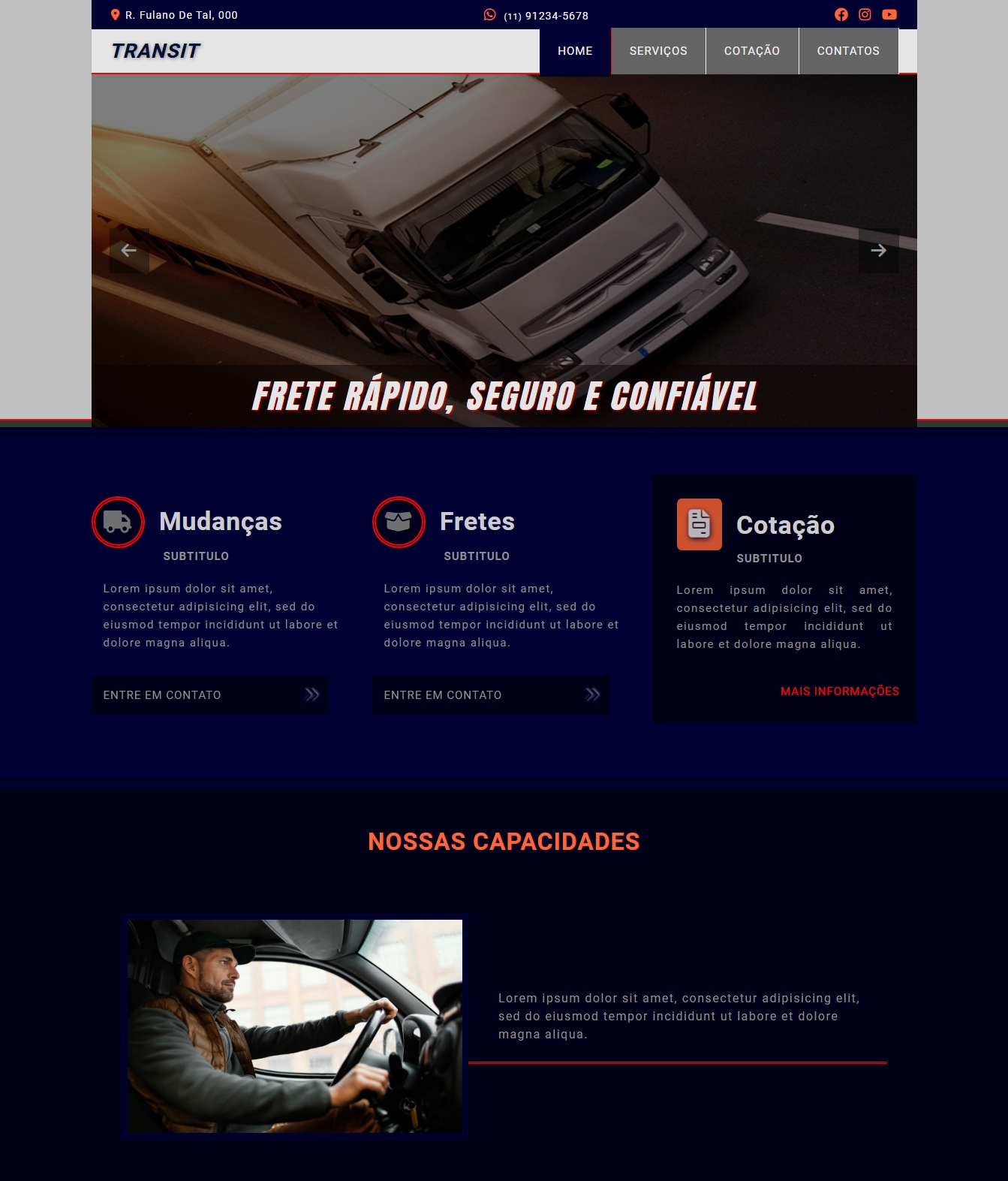 Site Landing page