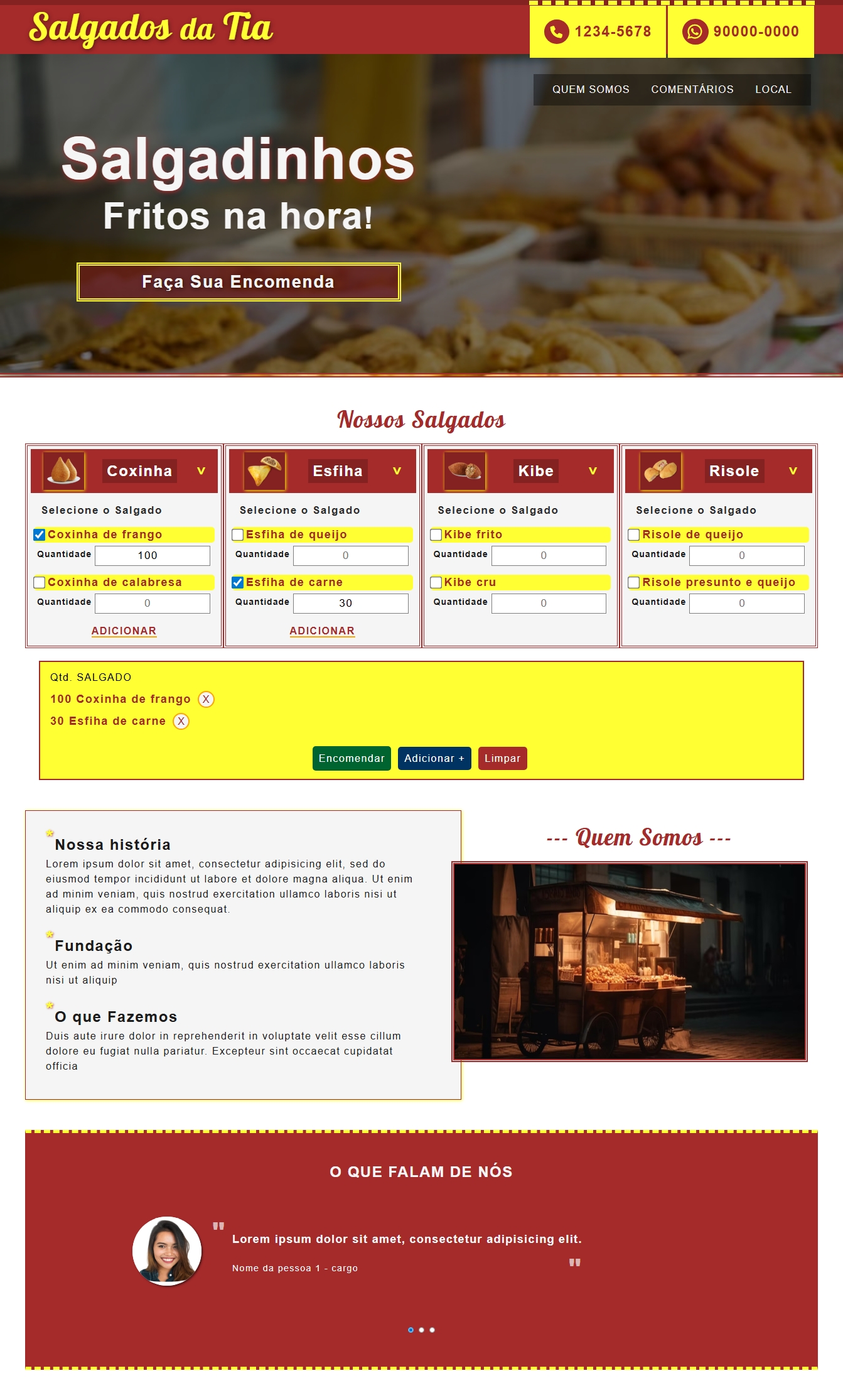 Site Landing page