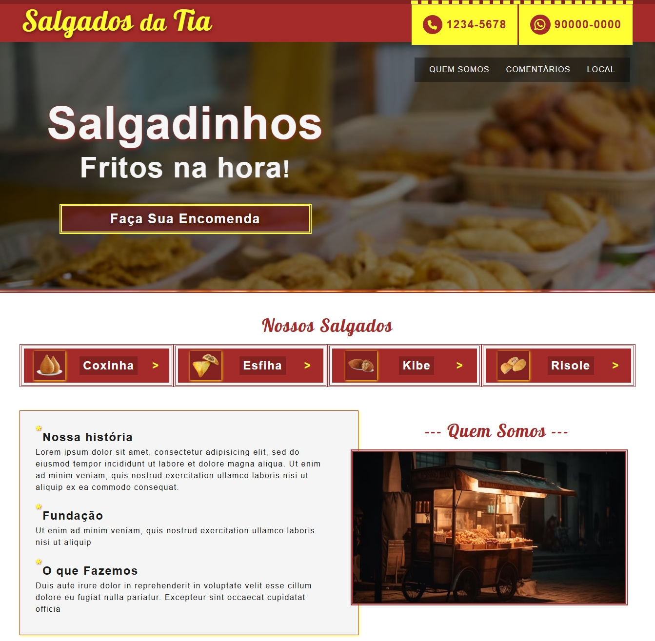 Template Site de salgados