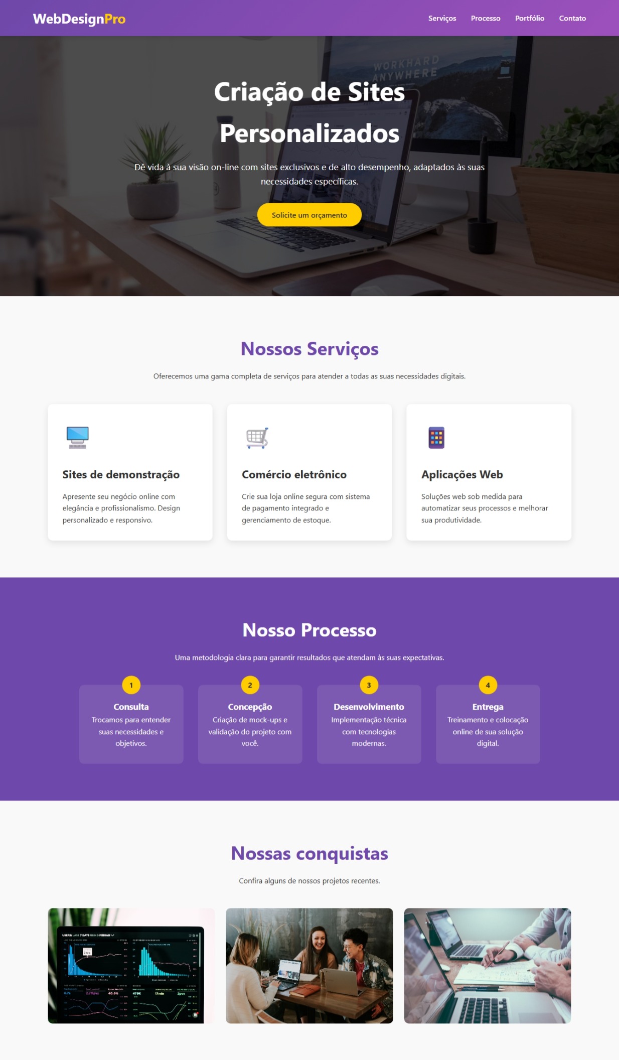 Site Landing page