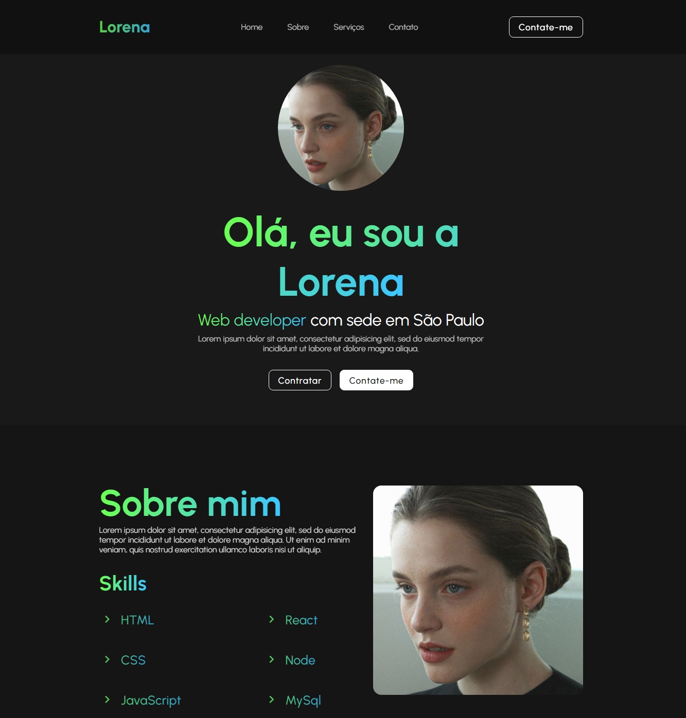 Template Site portfólio